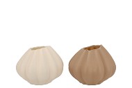 LUXX NATURAL BROWN MIX VASE WIDE ASS 15X12CM