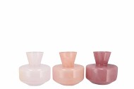 BEAU DUTCH PINK MIX CONE NECK SPHERE VASE ASS 21X20CM