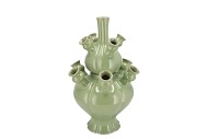 ROTTERDAM GREEN VASE SET TULIP 25X25X36CM NM