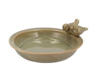 BIRD BOWL GLAZED SAND 28X5CM