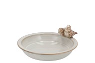 BIRD BOWL GLAZED WHITE 23X5CM