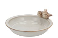 BIRD BOWL GLAZED WHITE 28X5CM