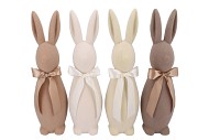 EASTER FLOCK NATURAL BROWN BUNNY BOW ASS 20X20X70CM