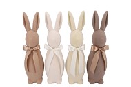 EASTER FLOCK NATURAL BROWN BUNNY BOW ASS 14X14X42CM