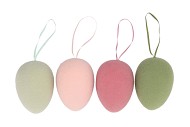 EASTER FLOCK SUMMER BLUSH EGG HANGER ASS 11X11X15CM