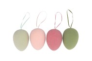 EASTER FLOCK SUMMER BLUSH EGG HANGER ASS 9X9X13CM