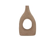 LISBOA BROWN VASE OVAL 21X8X34CM