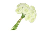 SILK RANUNCULUS BOUQUET 10X WHITE 32CM