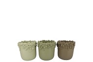 GIGI SUMMER GREEN MIX FLOWER POT ASS 16X16X13CM