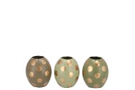 EASTER EGGS DOTS SUMMER GREEN MIX VASE ASS 9X9X10CM