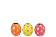 EASTER EGGS DOTS DUTCH ORANGE MIX VASE ASS 9X9X10CM