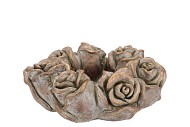 CONCRETE GOLD ROSE WREATH POT 24X24X9CM