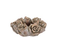 CONCRETE GOLD ROSE WREATH POT 21X21X8CM