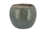 IRON STONE BLUE BALL POT 20X20X16CM