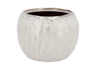 IRON STONE WHITE BALL POT 20X20X16CM