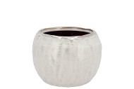 IRON STONE WHITE BALL POT 16X16X12CM