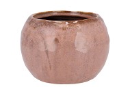 IRON STONE OLD PINK BALL POT 20X20X16CM