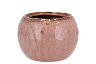 IRON STONE OLD PINK BALL POT 18X18X14CM