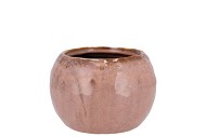 IRON STONE OLD PINK BALL POT 16X16X12CM