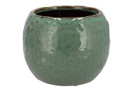 IRON STONE GREEN BALL POT 24X24X16CM