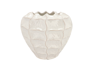 LIMA WHITE VASE CARVE 27X27X23CM