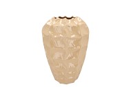 LIMA BEIGE VASE LONG CARVE 22X22X29CM