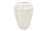 LIMA WHITE VASE LONG CARVE 31X31X44CM