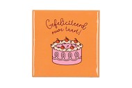 TILE GEFELICITEERD OUWE TAART ORANGE 10X10X1CM