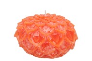 CANDLE DAHLIA ORANGE 12X8CM