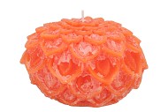 CANDLE DAHLIA ORANGE 15X10CM