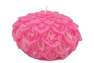 CANDLE DAHLIA FUCHSIA 15X10CM