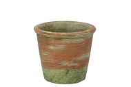 CEMENT POT OUD GROEN/ROOD 14X12CM