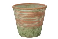 CEMENT POT OUD GROEN/ROOD 24X20CM