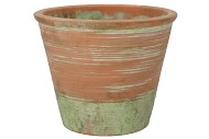 CEMENT POT OUD GROEN ROOD 30X24CM