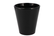 CERAMIC BLACK SHINY POT ORCHID 15CM