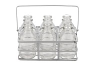 METAL RACK + 6-GLASS BOTTLES