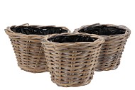 RATTAN POT GREY WW ROUND 3DLG 29X19 NM