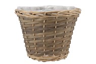 WICKER BASKET POT ROUND GREY 25X21CM