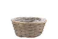 WICKER KORBSCHALE RUND GRAU 25X11CM