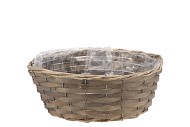 WICKER KORBSCHALE RUND GRAU 30X12CM