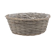 WICKER BOWL ROUND GREY 35X13CM