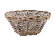 ROTAN SCHALE GRAU WHITEWASH KONISCH 32X15CM