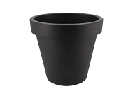 PLASTIC ANTHRACITE POT WIDE EDGE 35CM