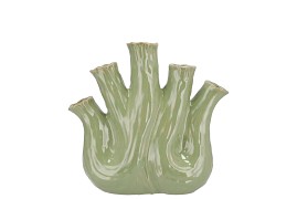 AGLIO PISTACHE VASE OVAL 20X9X19CM